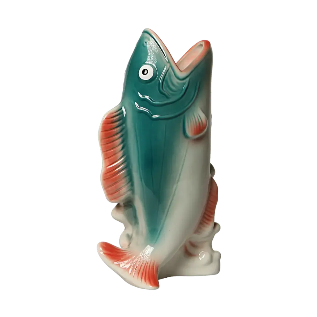 Kitsch Kitchen vase fish green/red