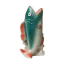 Kitsch Kitchen vase fish green/red