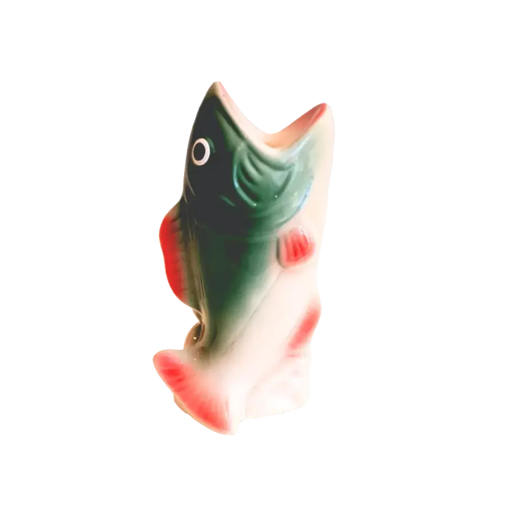 Kitsch Kitchen candle holder fish green/red