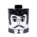 Kitsch Kitchen storage jar Carlos b/w