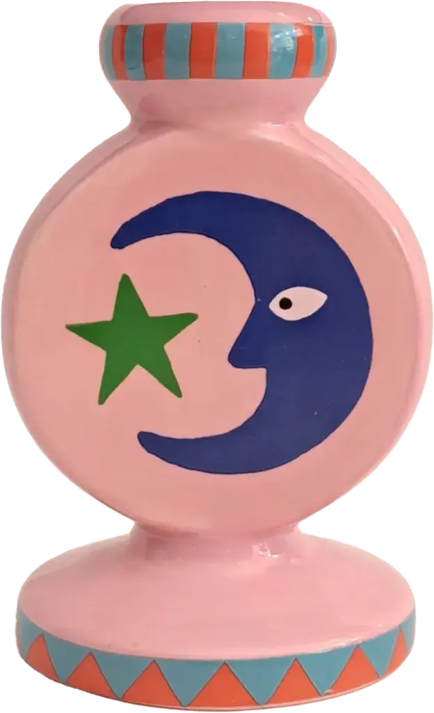 Kitsch Kitchen candle holder Loteria La Luna pillar