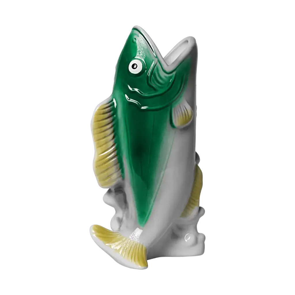 Kitsch Kitchen vaas vis groen/geel