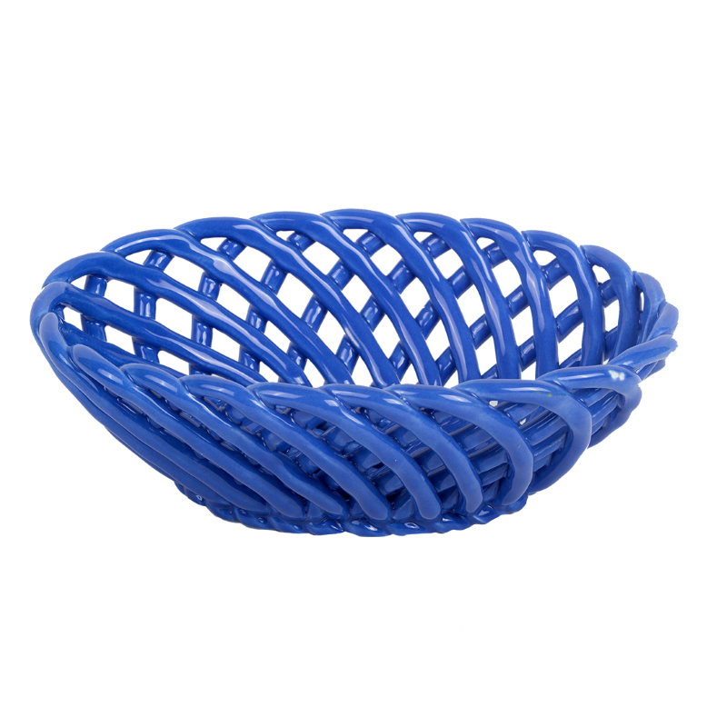 Kitsch Kitchen basket porcelain oval Streetstyle blue S