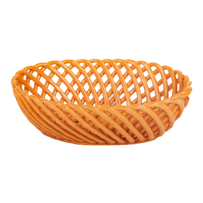 Kitsch Kitchen basket porcelain oval Streetstyle orange M