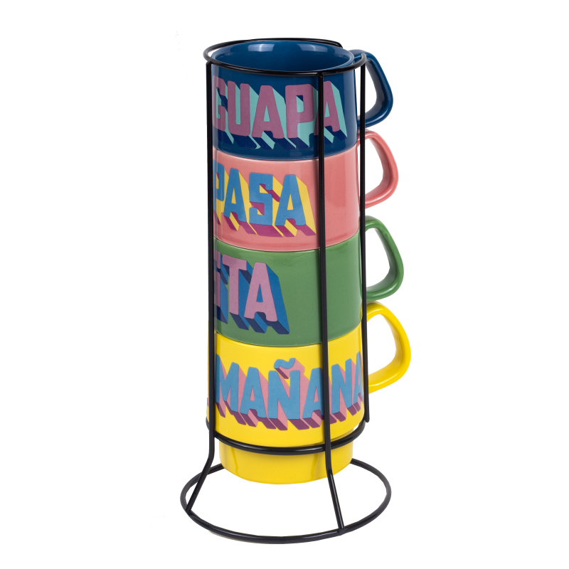 Kitsch Kitchen cups Streetstyle set of 4