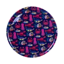 Kitsch Kitchen round tin tray Sealife blue sea