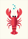 Kitsch Kitchen teatowel Sealife lobster 