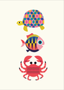 Kitsch Kitchen teatowel Sealife turtlefishcrab