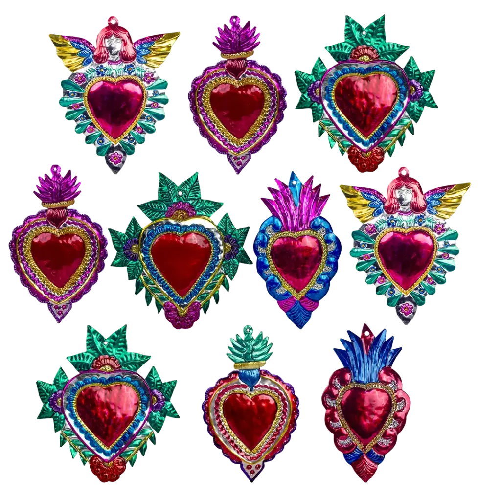 Kitsch Kitchen Folclorico tin metal heart large 18cm