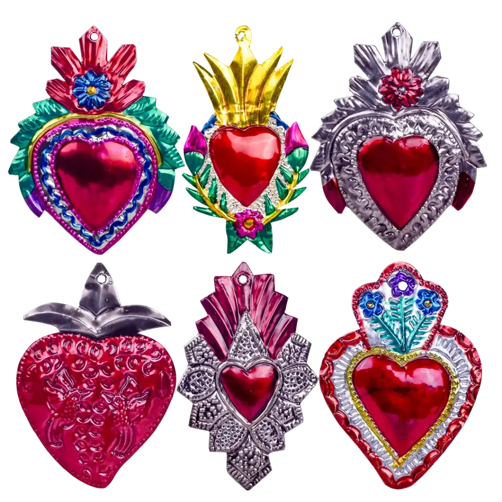 Kitsch Kitchen Folclorico tin metal heart small 12x9 cm 