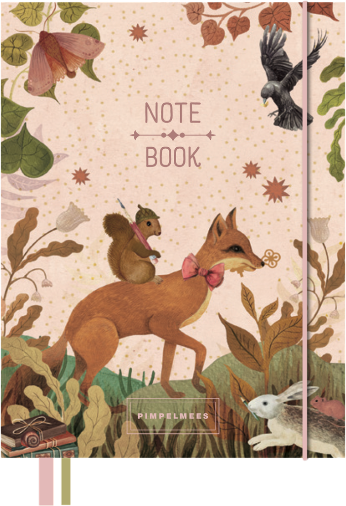 Pimpelmees Magical Forest notebook fox rose 