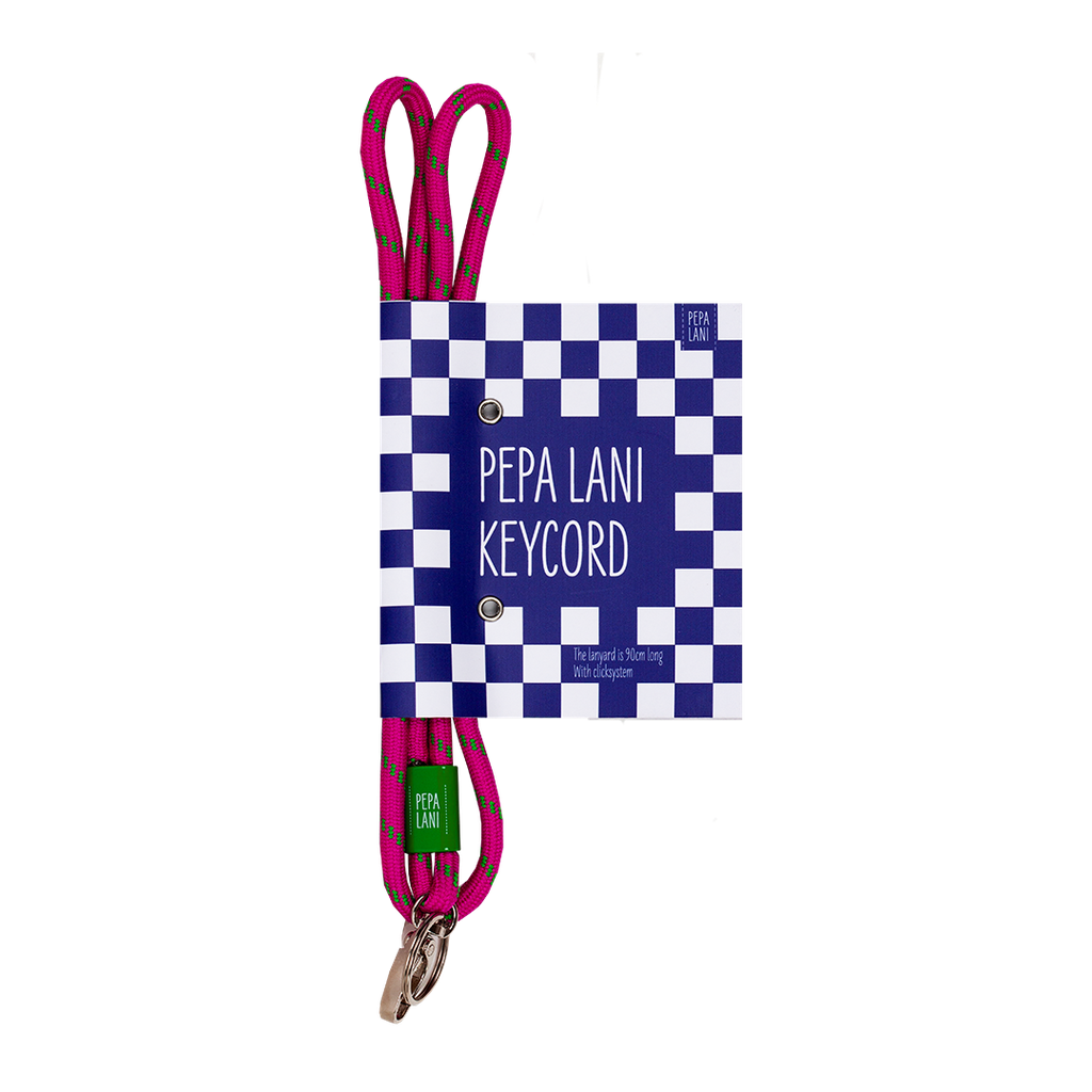 Pepa lani keycord / sleutelhanger Flower Happy pink & green