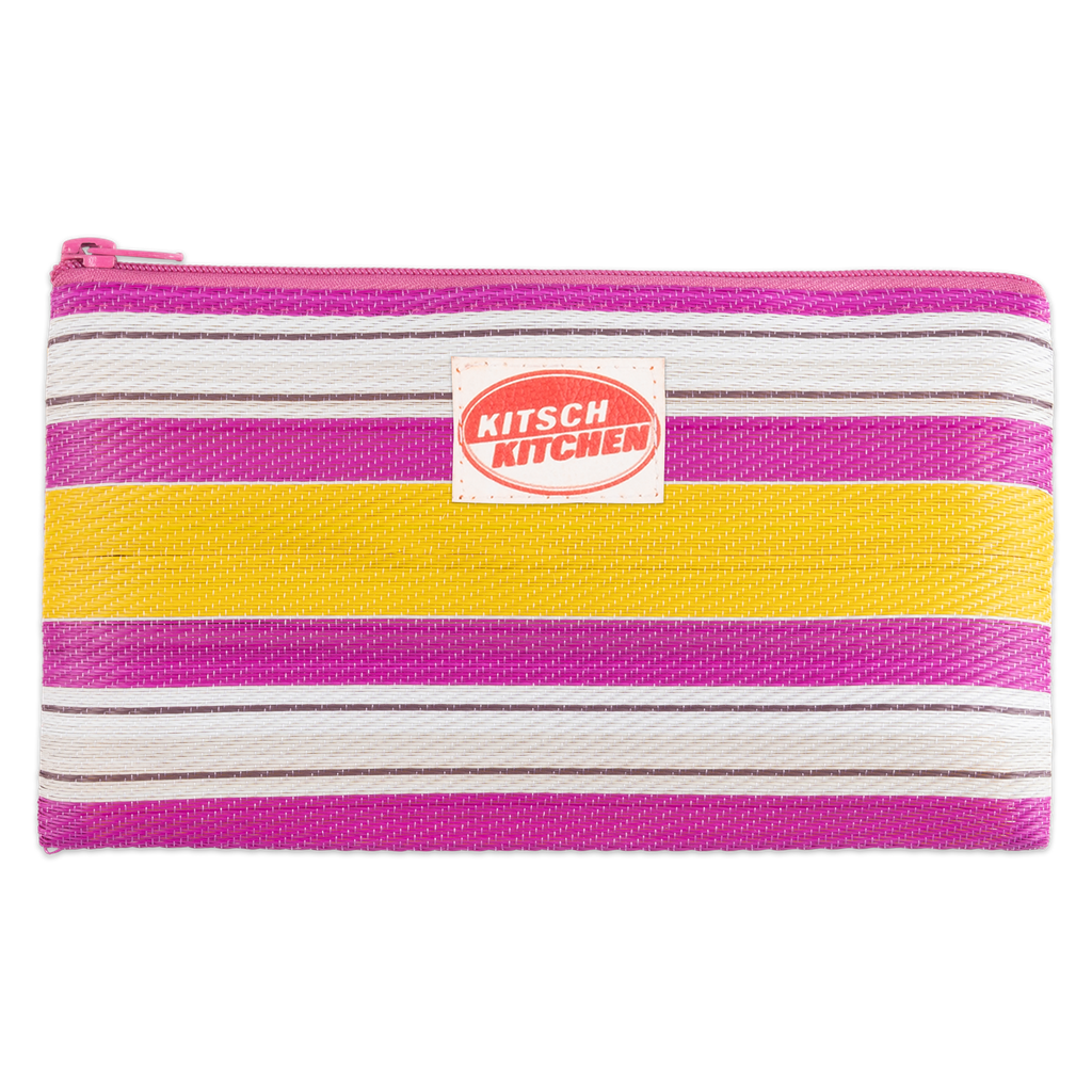 Kitsch Kitchen etui gestreept roze/wit