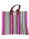 Kitsch Kitchen geryclede tas gestreept roze/blauw 
