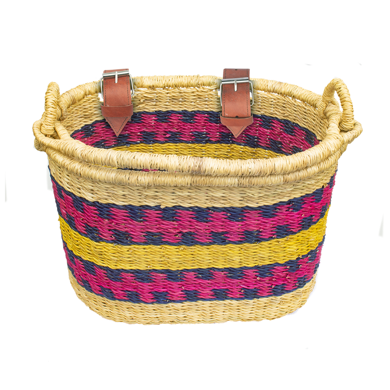 Kitsch Kitchen bicycle basket elephant grass pink/blue