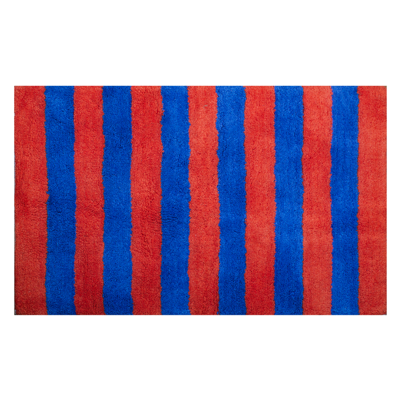 Kitsch Kitchen bathmat striped orange/dark blue