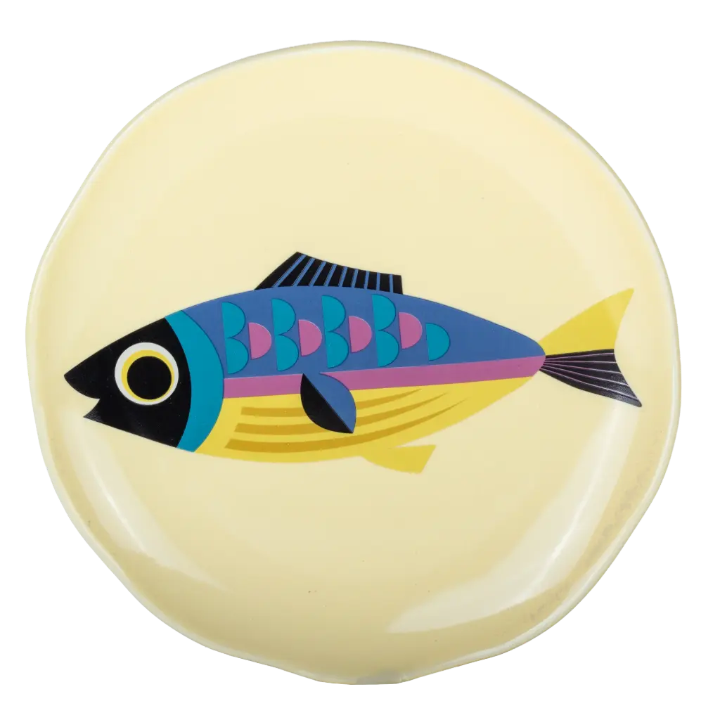 Kitsch Kitchen small plate round Sealife long fish