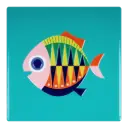 Kitsch Kitchen tegeltje Sealife small fish