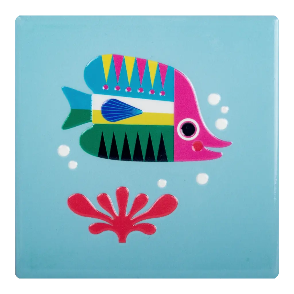 Kitsch Kitchen tile Sealife coral fish
