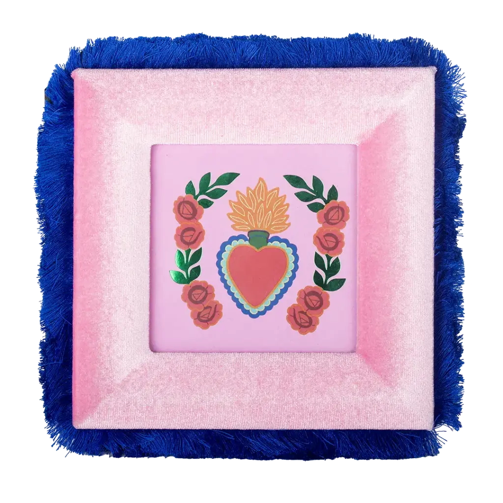 Kitsch Kitchen fotolijst vierkant 10x10cm Milagro hart roze