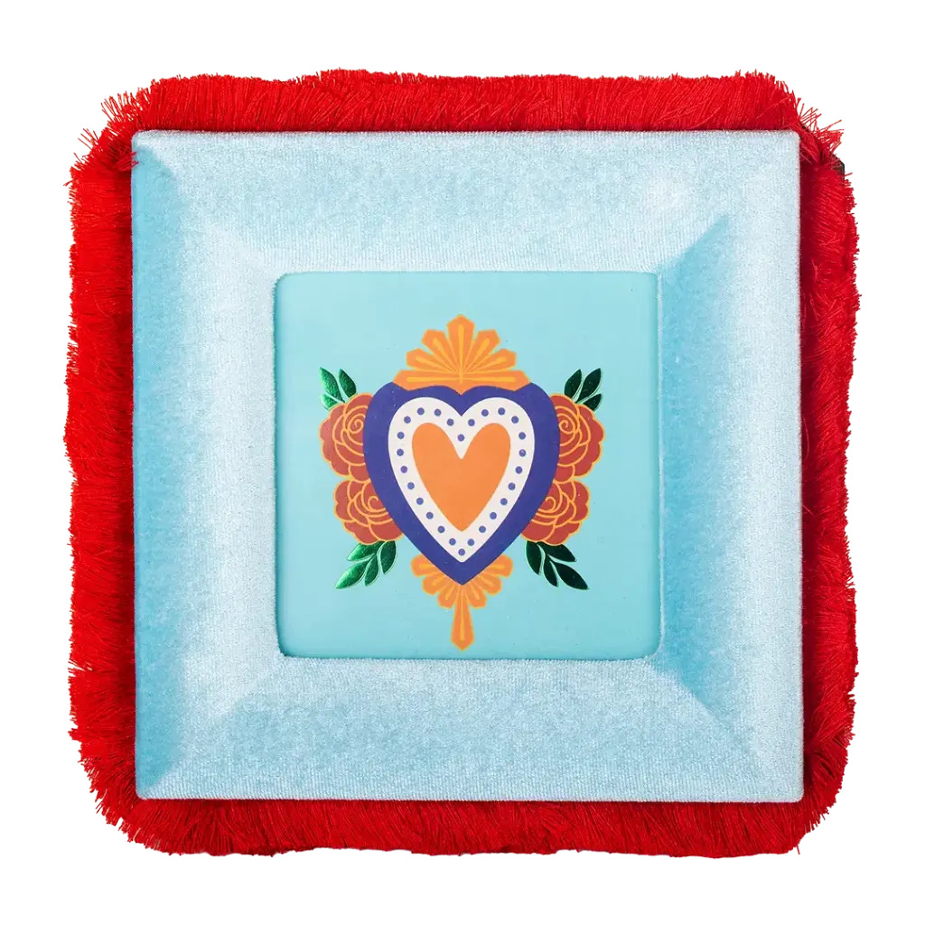 Kitsch Kitchen fotolijst vierkant 10x10cm Milagro hart blauw
