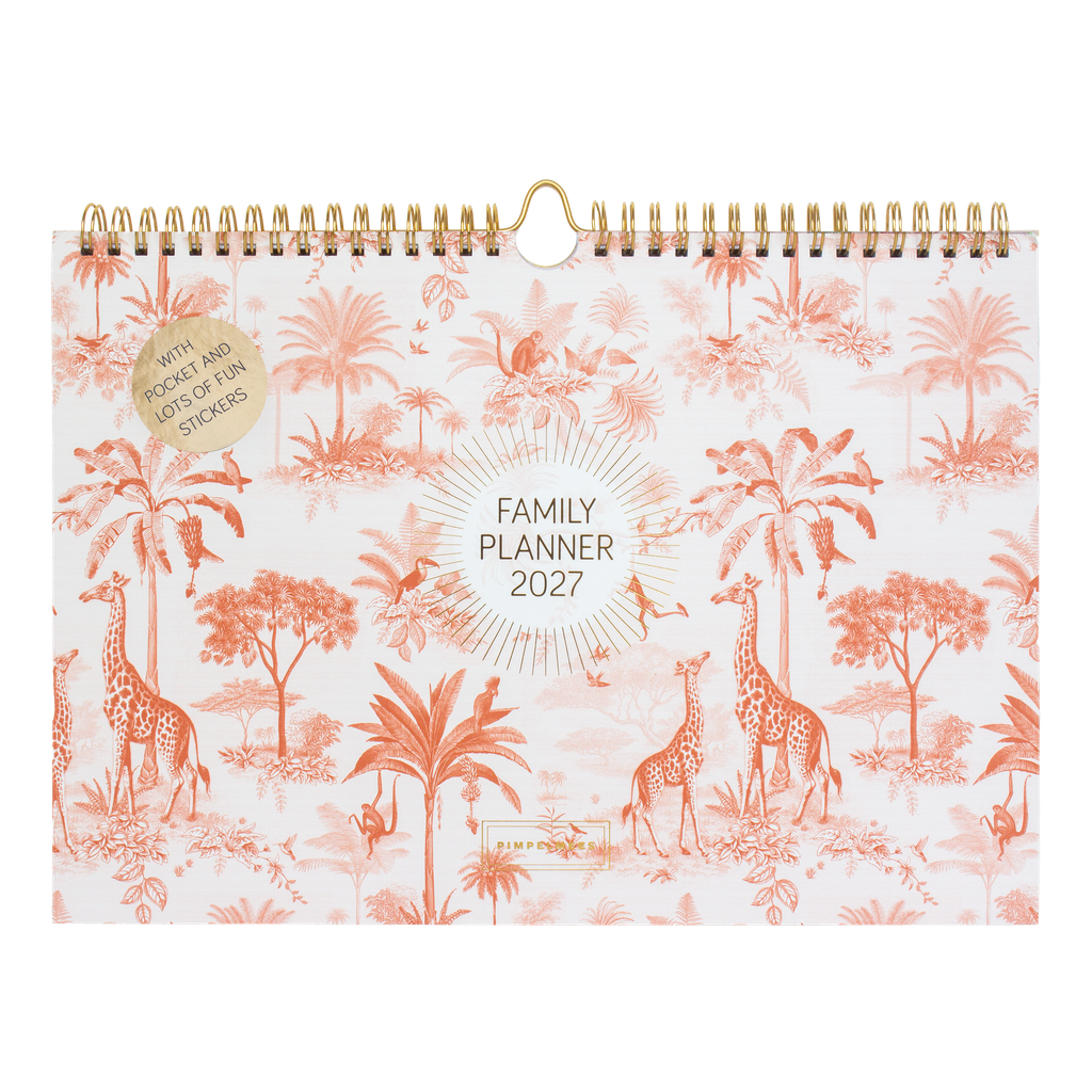 Pimpelmees mono family planner 2027 Savannah Stories Desert Red