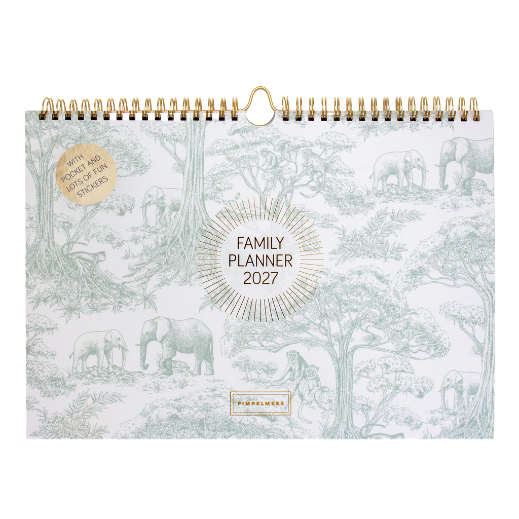 Pimpelmees mono family planner 2027 Savannah Stories Vintage Green