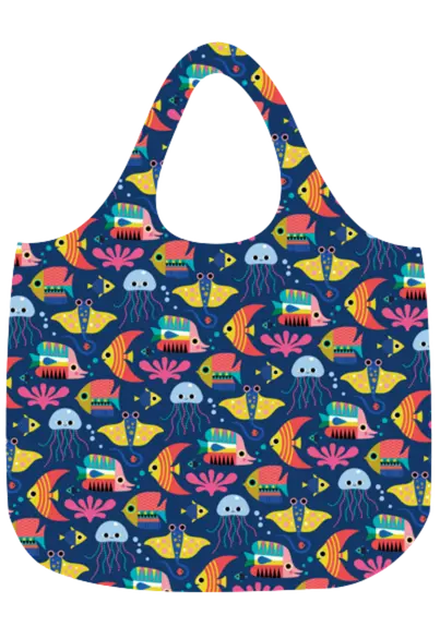 Kitsch Kitchen - Sealife opvouwbare tas 