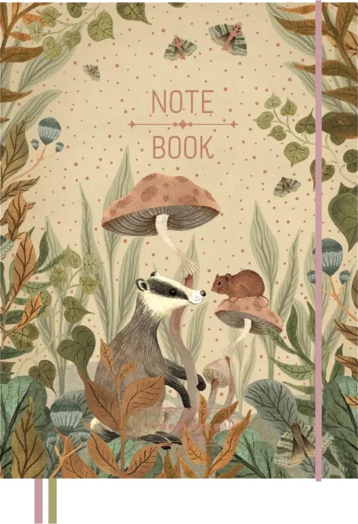 Pimpelmees Magical Forest notitieboek badger gold
