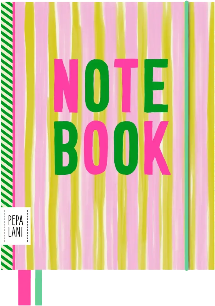 Pepa Lani Flower notitieboek happy stripes yellow pink