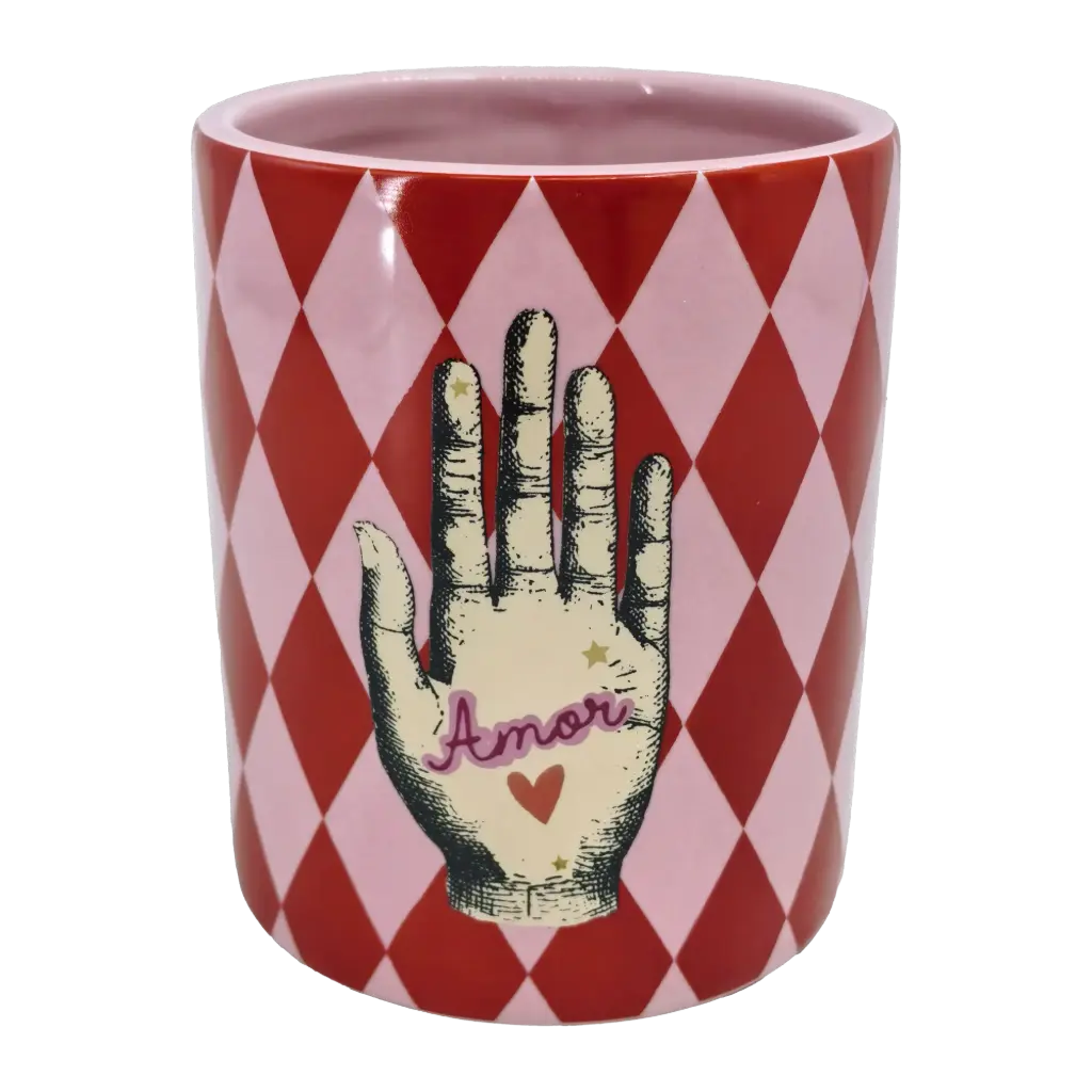 Kitsch Kitchen Kitsch Royale jar S diamonds red/pink hand 