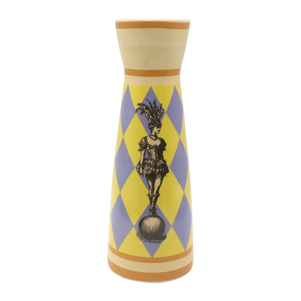 Kitsch Kitchen Kitsch Royale vaas Fifi blauw/geel 