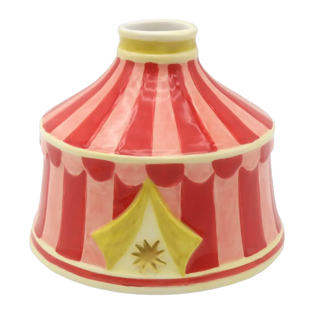 Kitsch Kitchen Kitsch Royale candle holder/mini vase circus tent pink/red 9x11cm