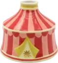 Kitsch Kitchen Kitsch Royale kandelaar/mini vaas circus tent roze/rood 9x11cm