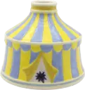 Kitsch Kitchen Kitsch Royale kandelaar/mini vaas circus tent geel/blauw 9x11cm