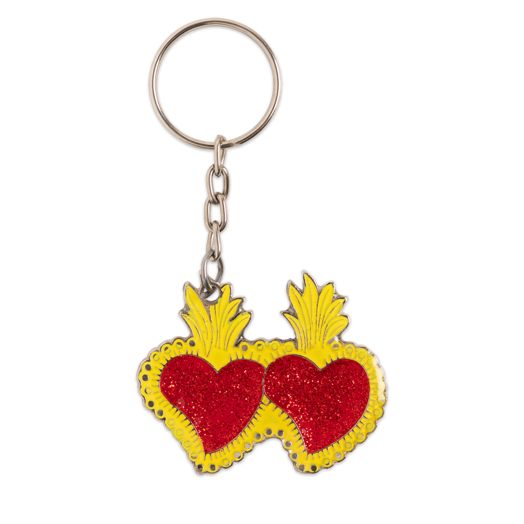 keyring 2 hearts