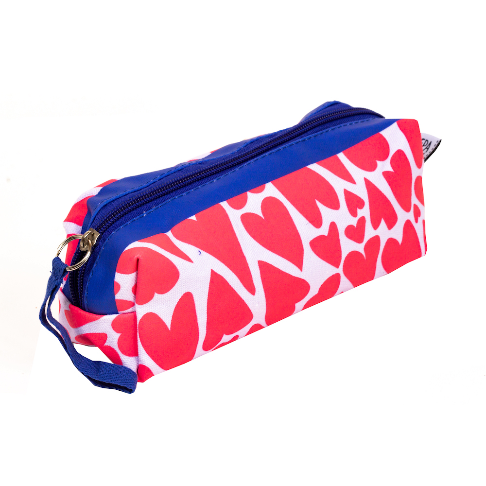 Pepa Lani pencil case square Fall Flower Hearts lila/pink