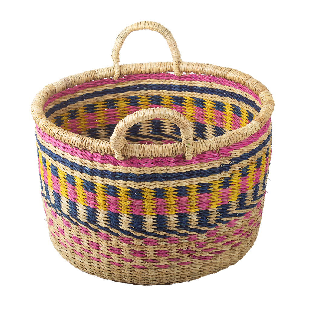 Kitsch Kitchen basket elephant grass round yellow S