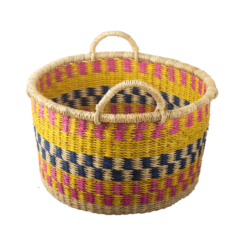 Kitsch Kitchen basket elephant grass round yellow M