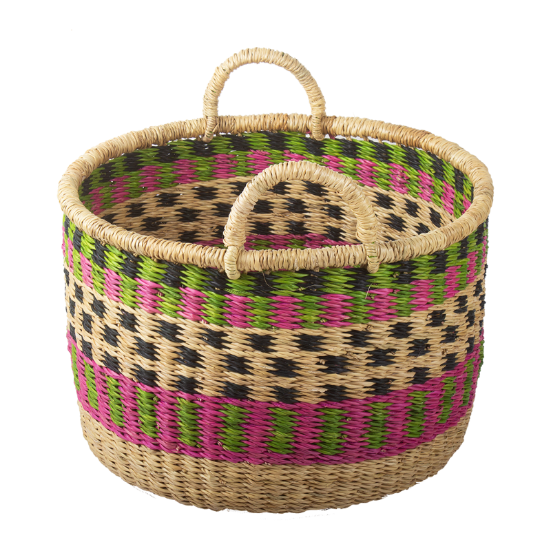 Kitsch Kitchen basket elephant grass round green S