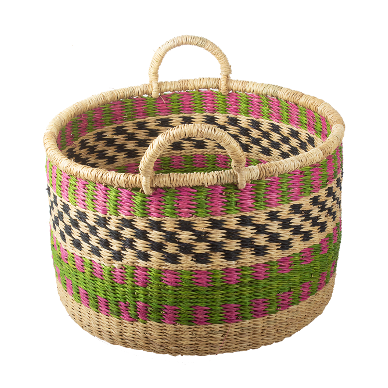Kitsch Kitchen basket elephant grass round green L
