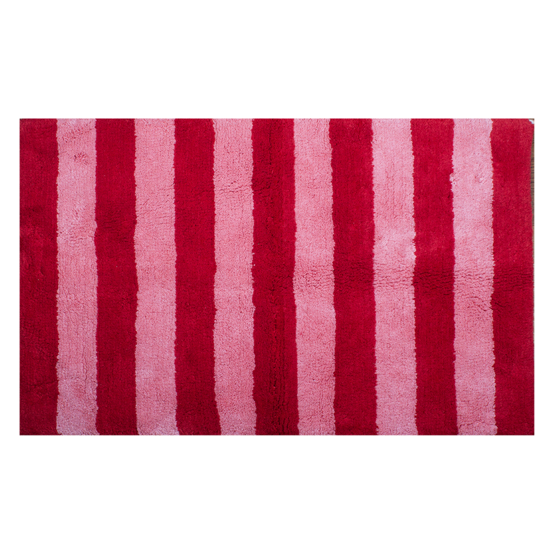 Kitsch Kitchen badmat gestreept roze/rood  