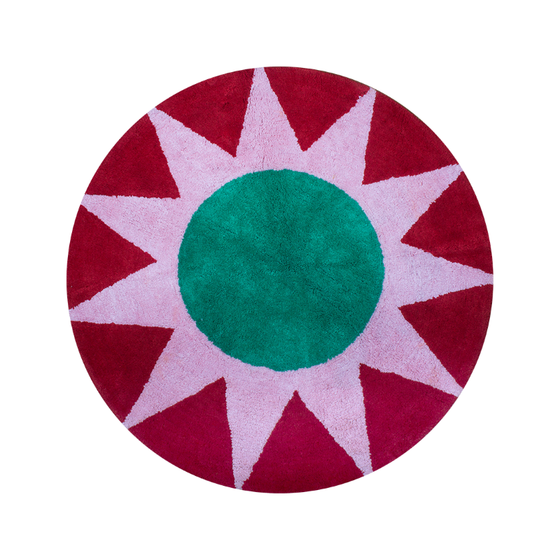 Kitsch Kitchen bathmat soleil round red