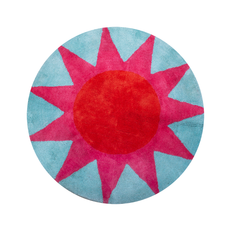 Kitsch Kitchen badmat soleil rond blauw 