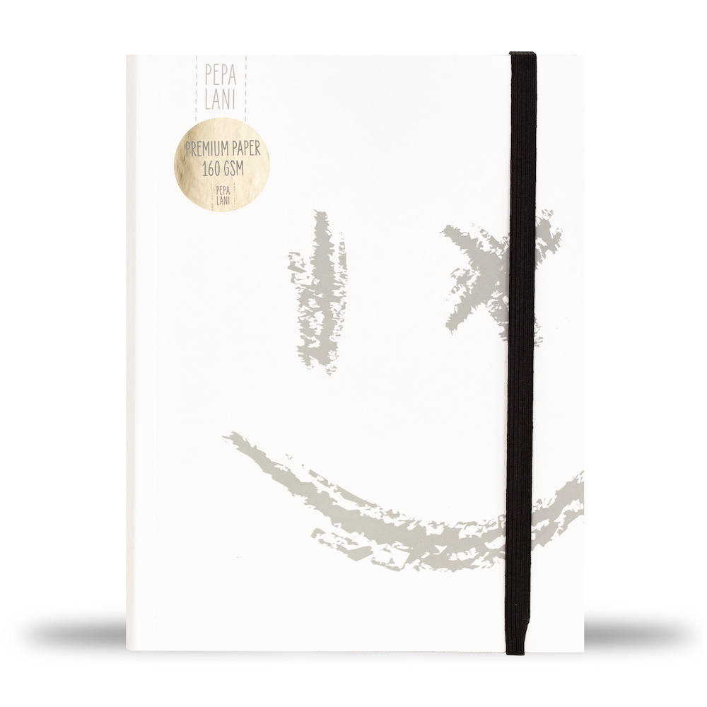 Pepa lani bullet journal PRO Black & White Smiley big silver 