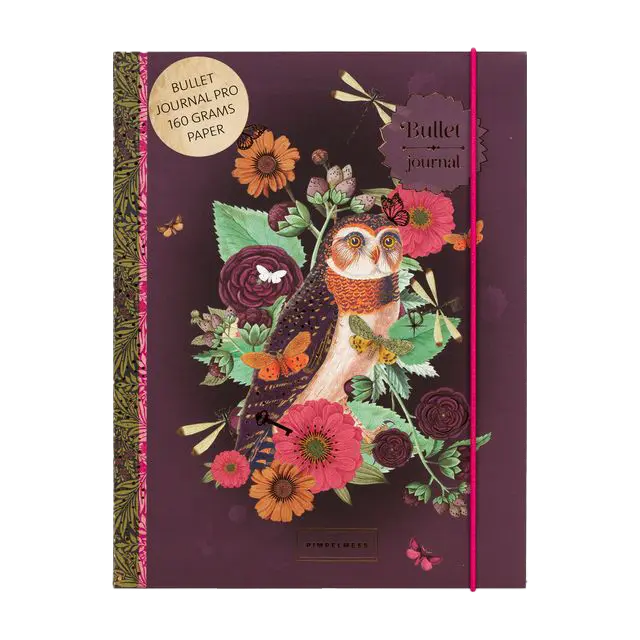 Pimpelmees bullet journal PRO Owl - Plum 