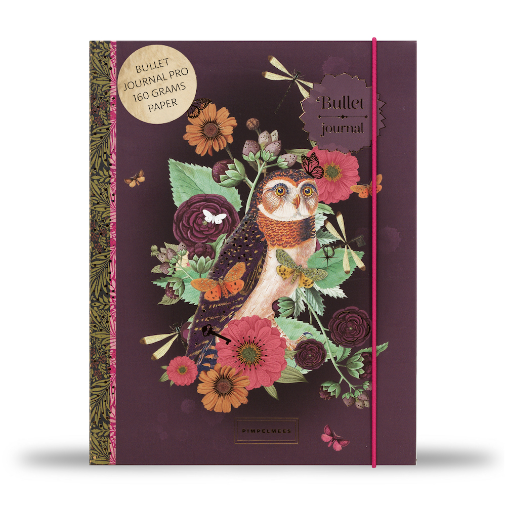 Pimpelmees bullet journal PRO Owl - Plum 