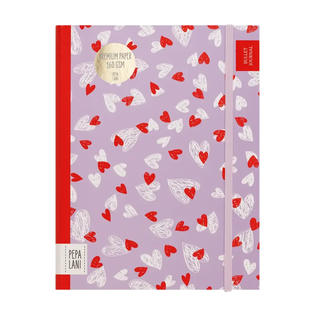 Pepa lani bullet journal PRO Flower Small hearts lila/wit 
