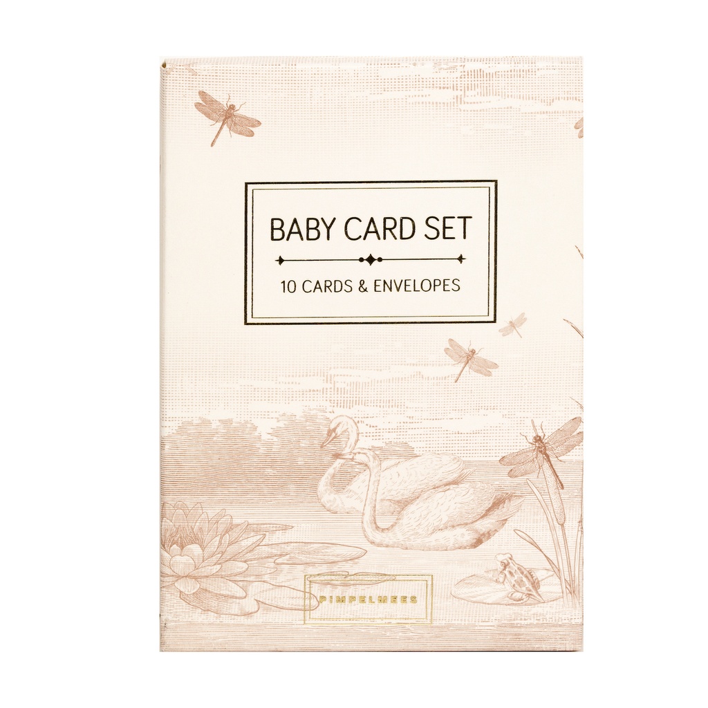 Pimpelmees baby kaartenset 10 kaarten - incl. enveloppen Mono warm nude