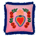Kitsch Kitchen cushion Milagro heart pink fringes